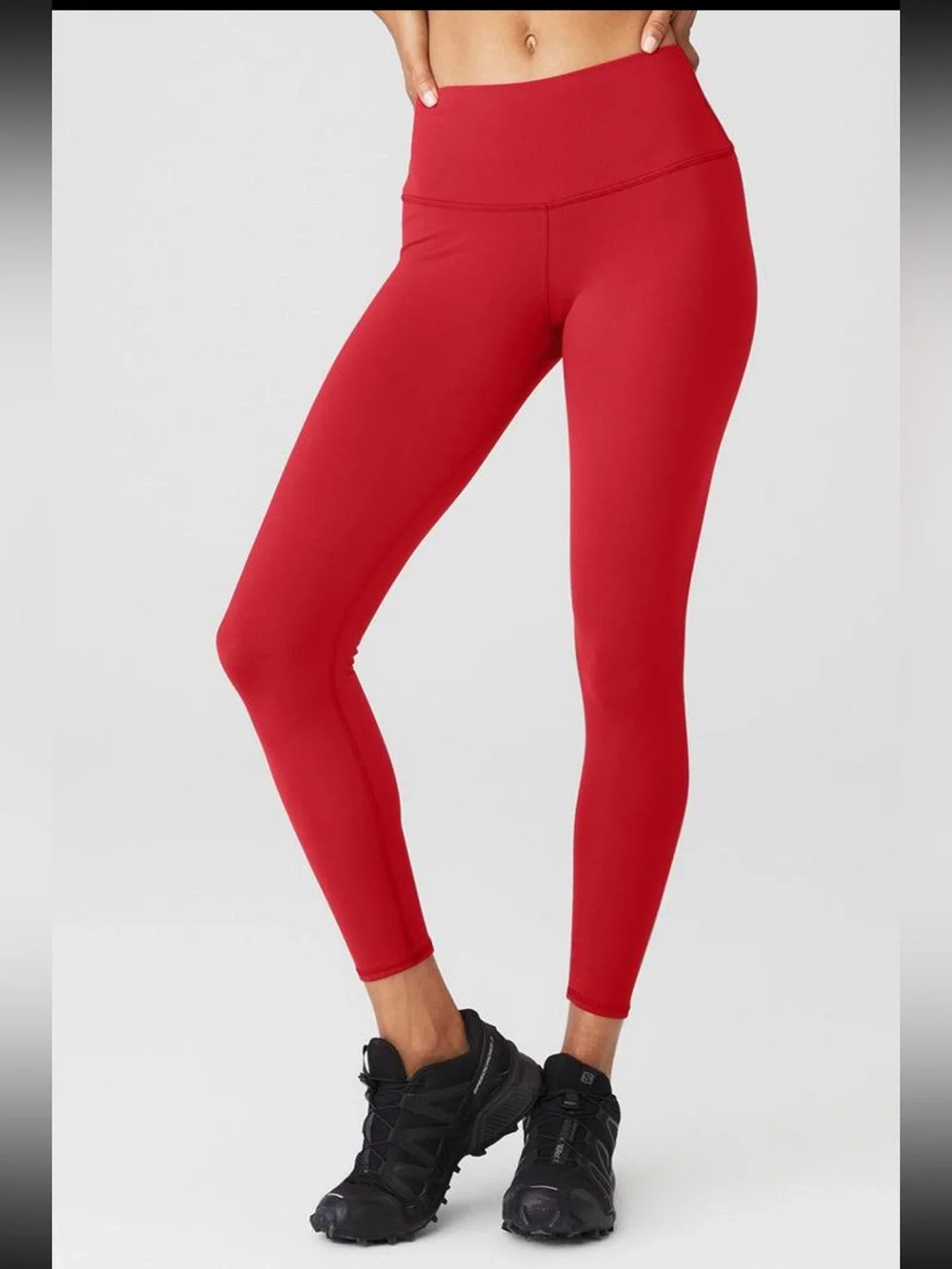 Alo Yoga  High-Waist Red Performance Leggings and Crop Top